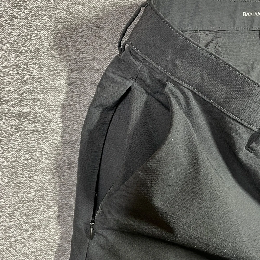 Banana Republic Mens Performance Chino Pants Black 36x29 Technical Travel Pant